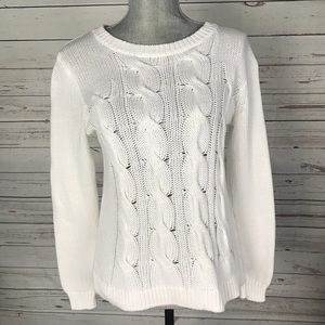 J. Crew cable knit sweater white Sz XS